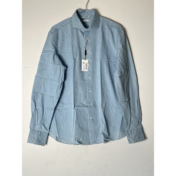 Suitsupply Mens Size 16 1/2 Tailored Fit Egyptian Cotton Light Blue $179 - Picture 1 of 7